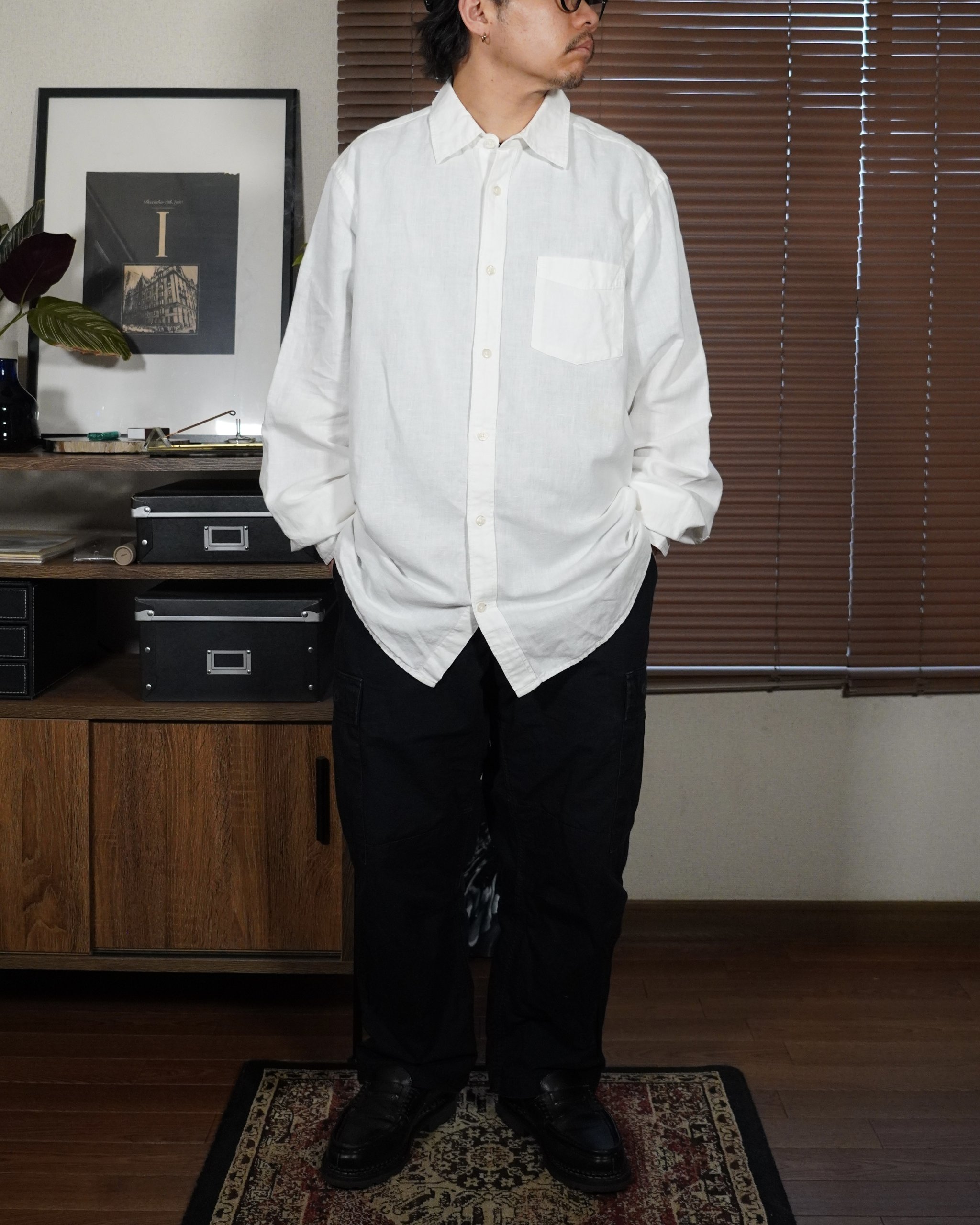 90’s gap white linen shirt