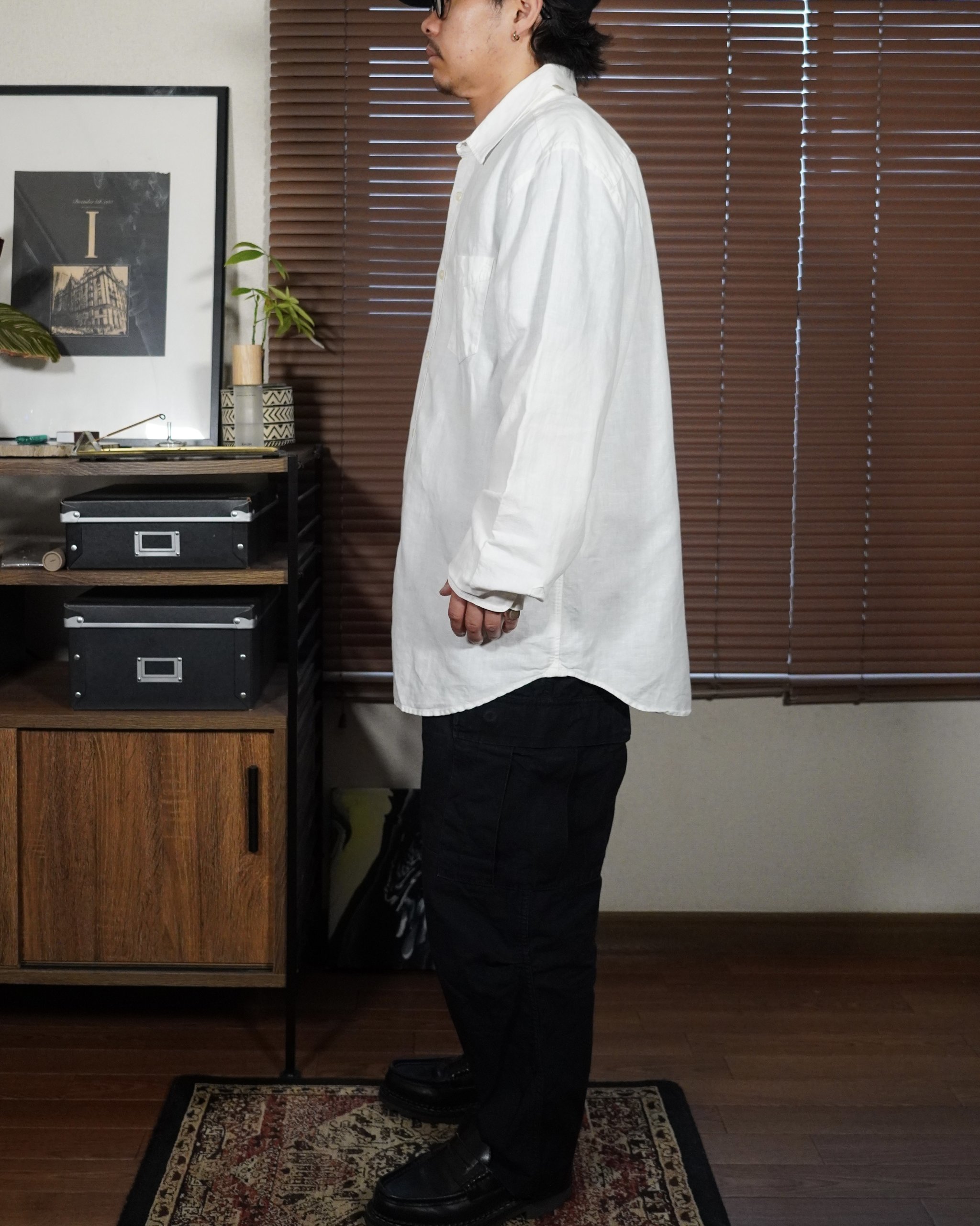 90’s gap white linen shirt - 画像 (3)