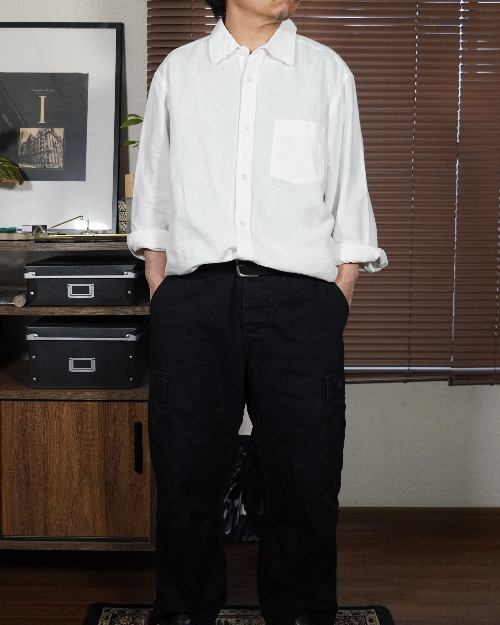 90’s gap white linen shirt - 画像 (5)