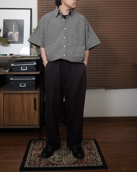 90’s-00's tommy hilfiger check half shirt - 画像 (3)