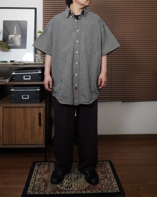 90’s-00's tommy hilfiger check half shirt - 画像 (2)