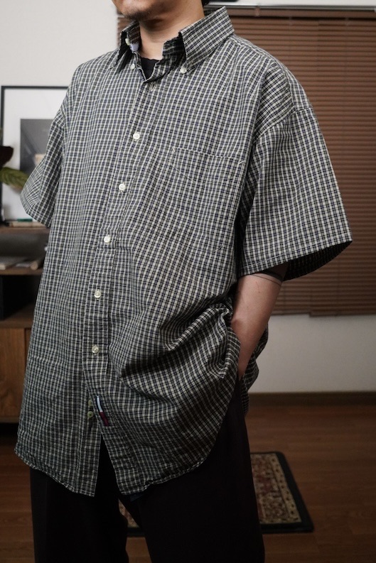 90’s-00's tommy hilfiger check half shirt - 画像 (5)