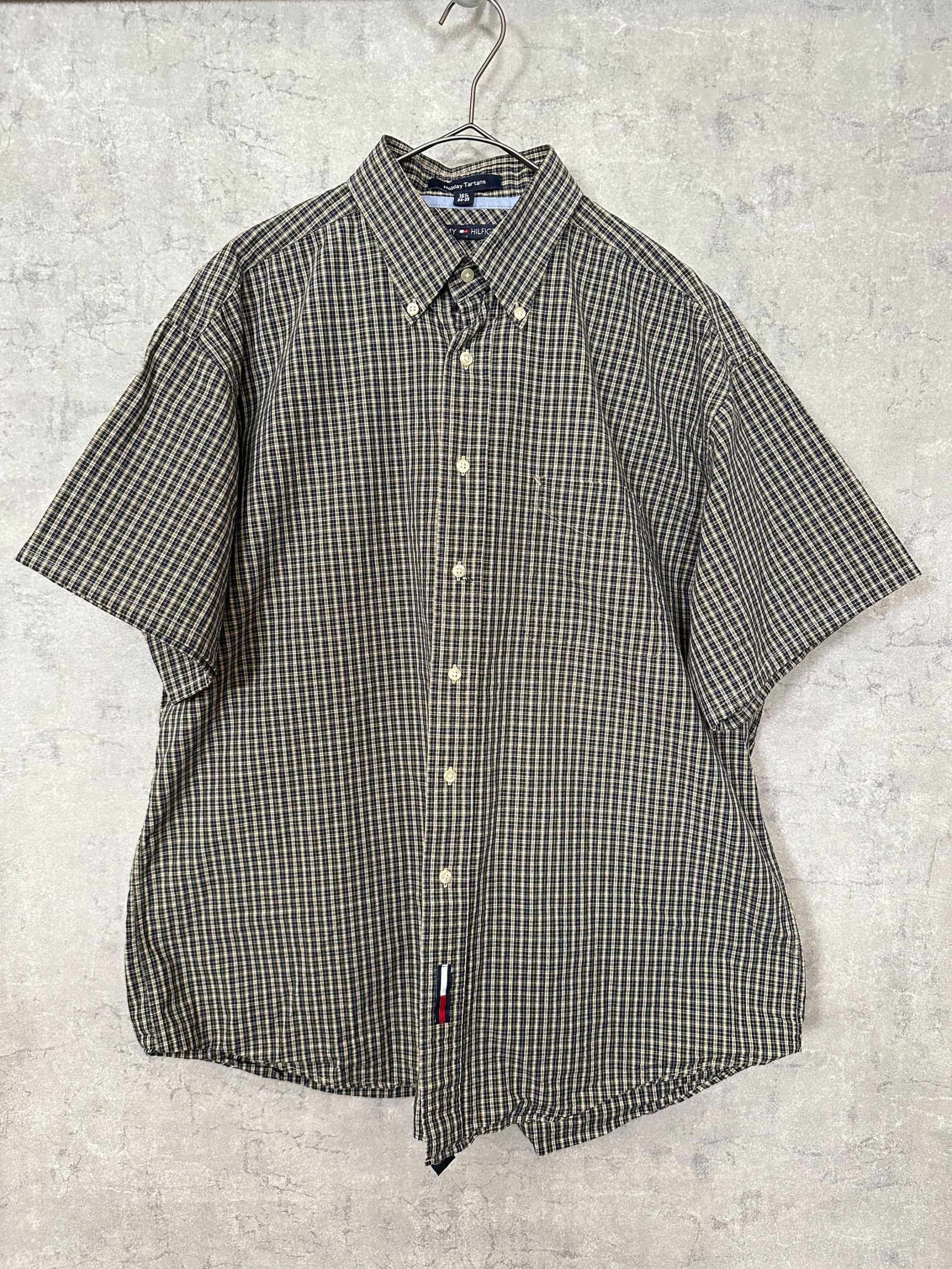 90’s-00's tommy hilfiger check half shirt - 画像 (7)