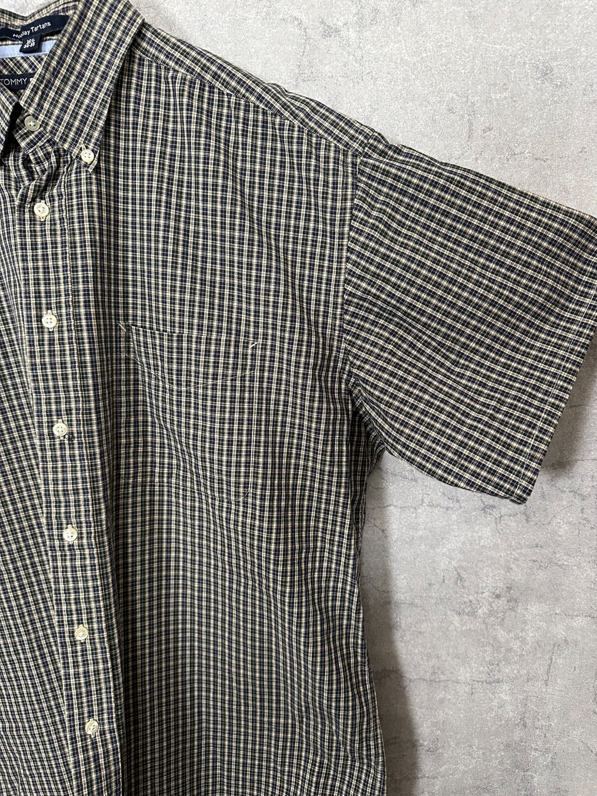 90’s-00's tommy hilfiger check half shirt - 画像 (11)