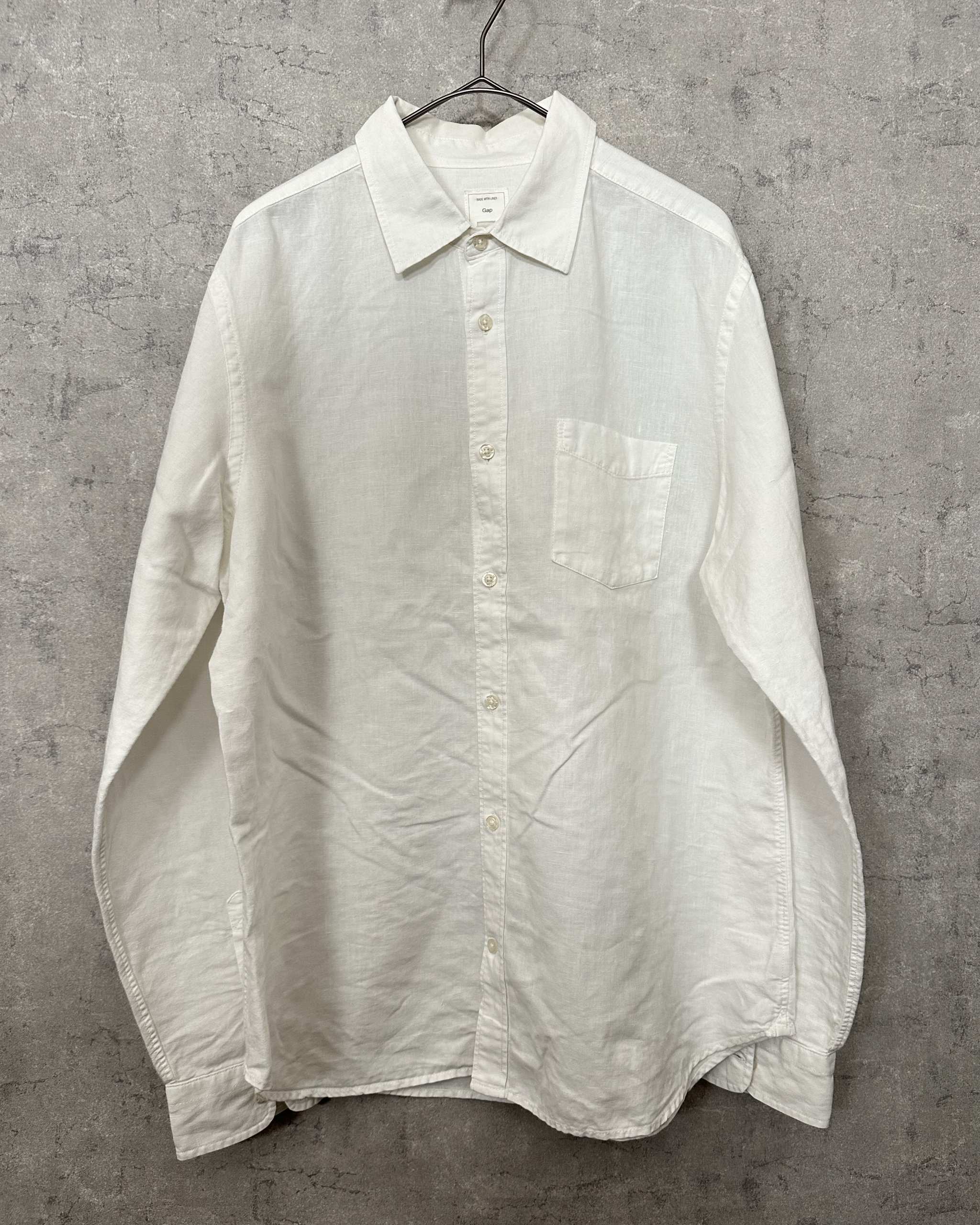 90’s gap white linen shirt - 画像 (6)