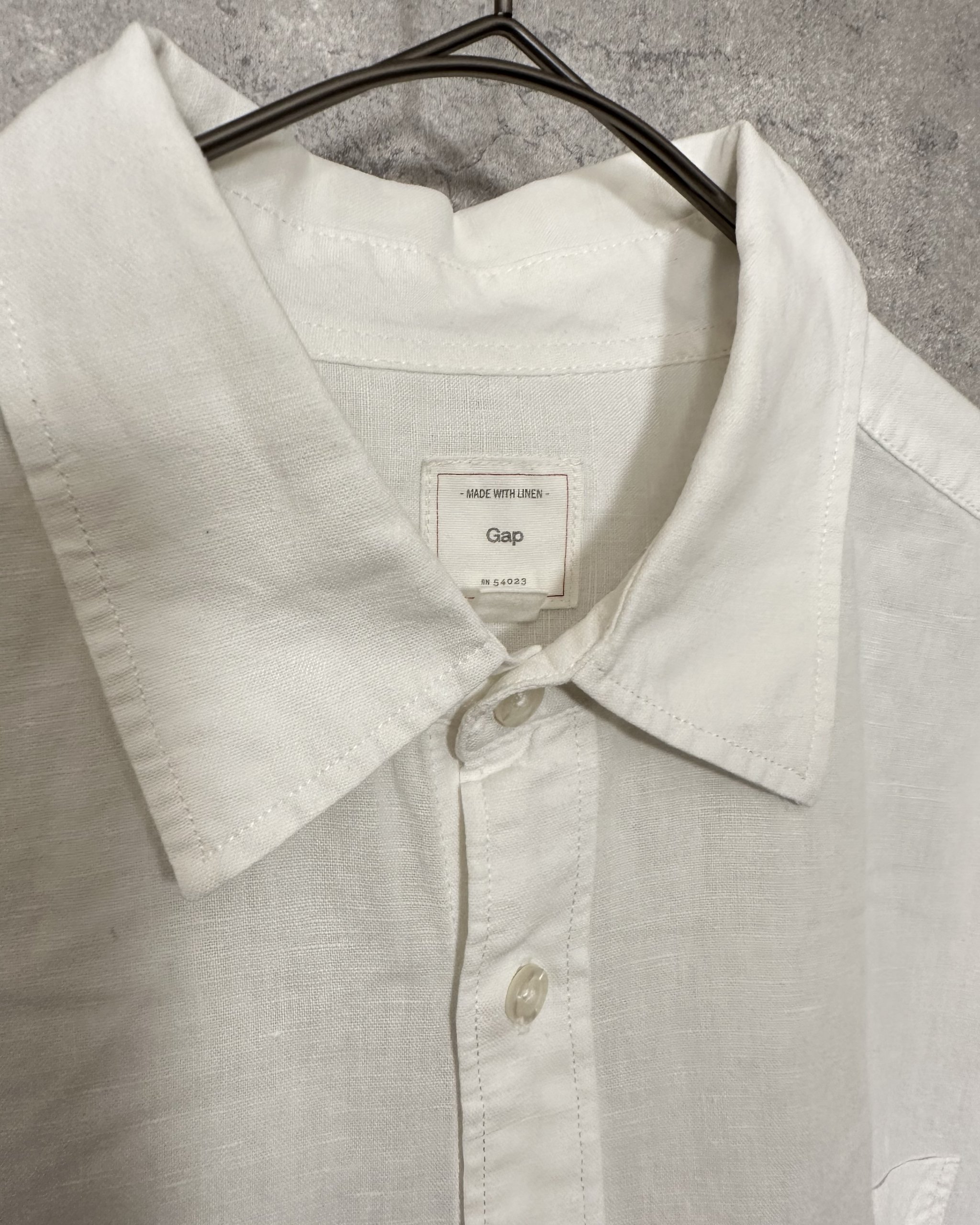 90’s gap white linen shirt - 画像 (7)