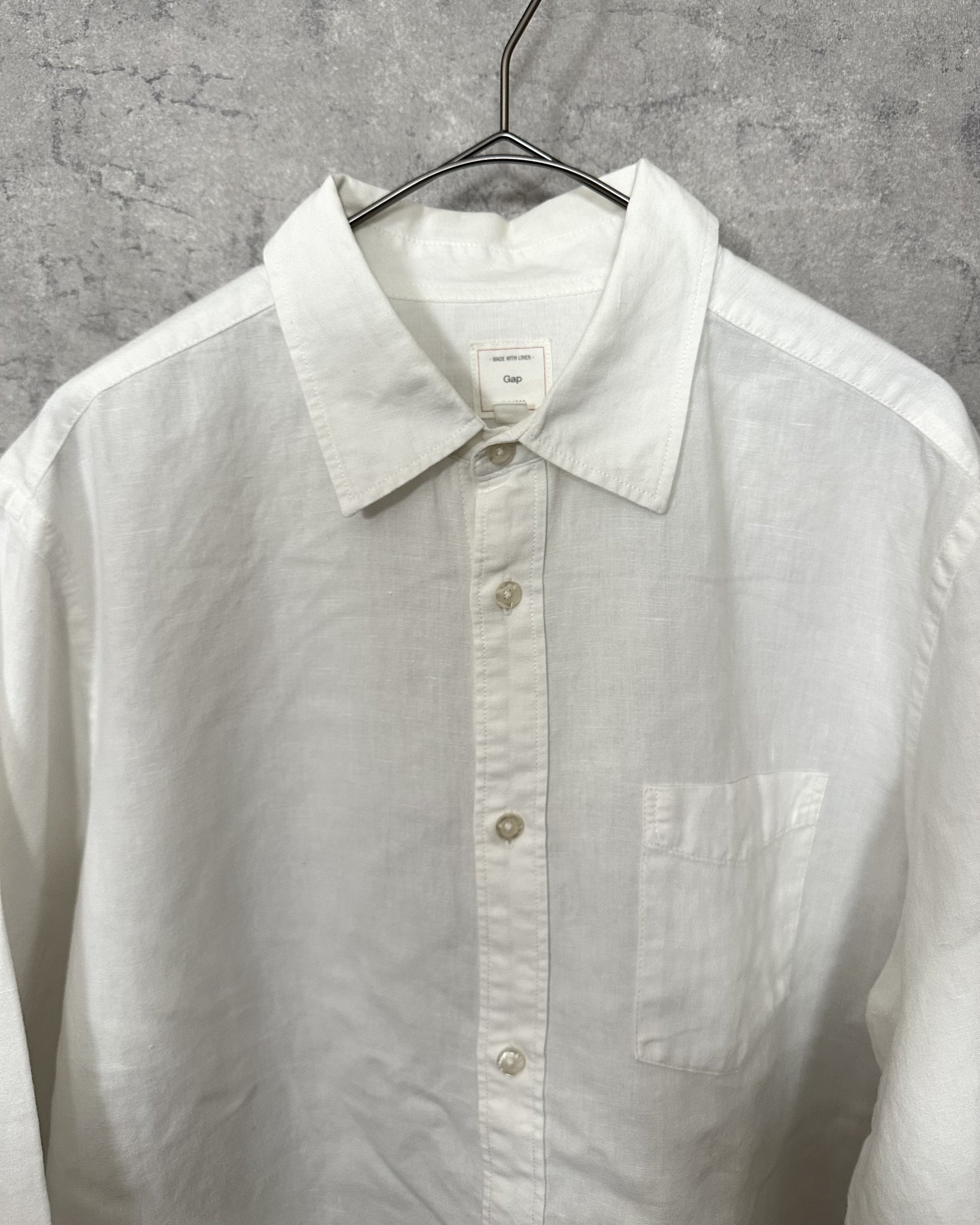 90’s gap white linen shirt - 画像 (9)