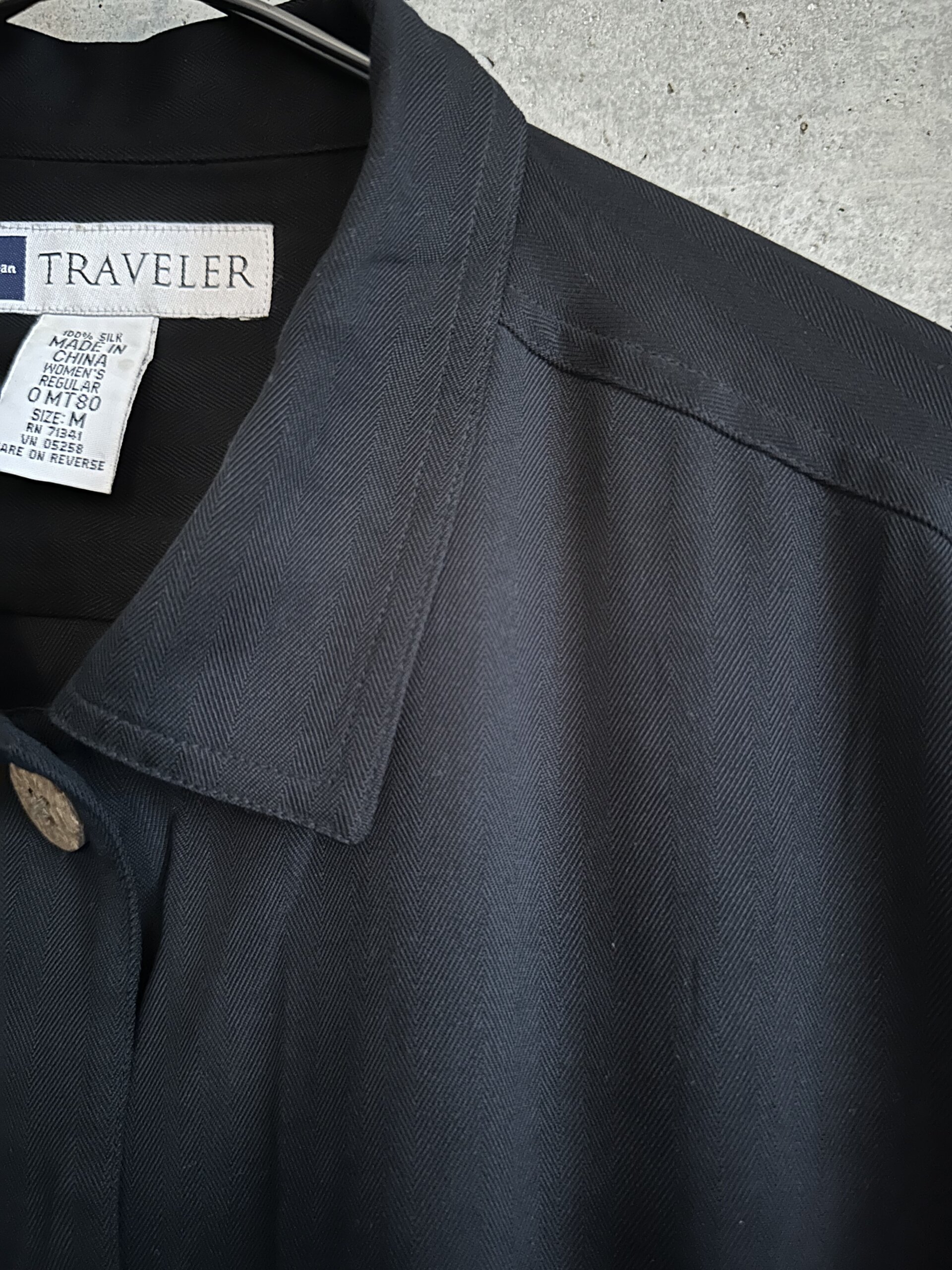 L.L.bean 90’s black silk shirt jacket - 画像 (13)