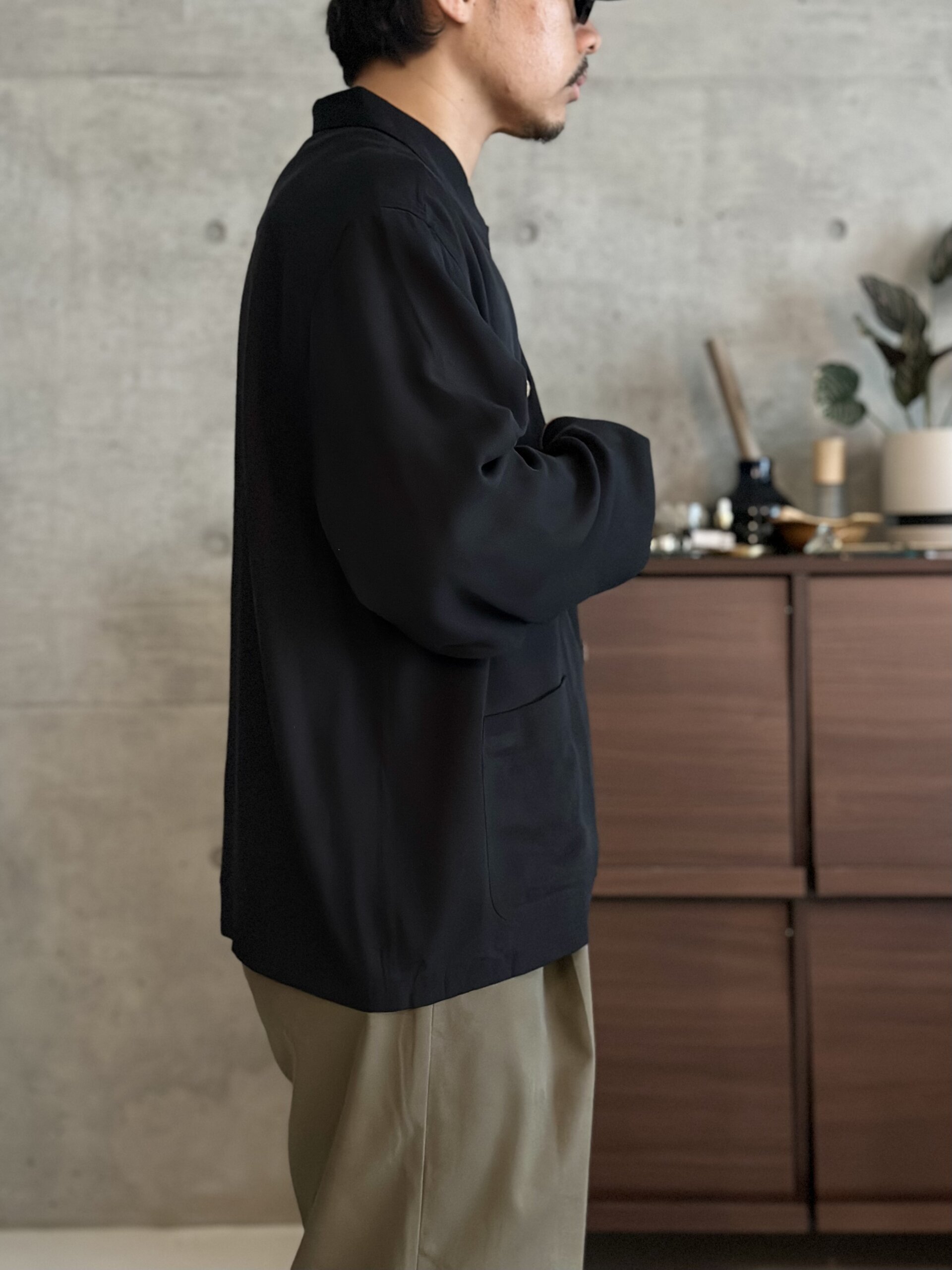 L.L.bean 90’s black silk shirt jacket - 画像 (5)